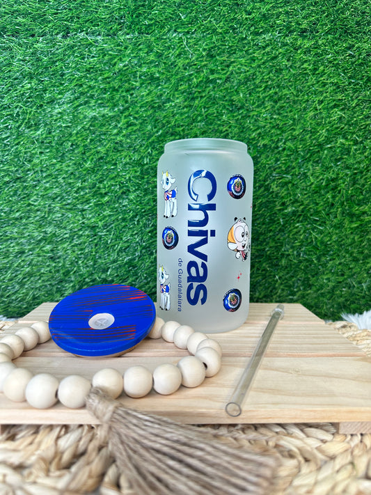 Glass can/ Guadalajara club. (Sport)