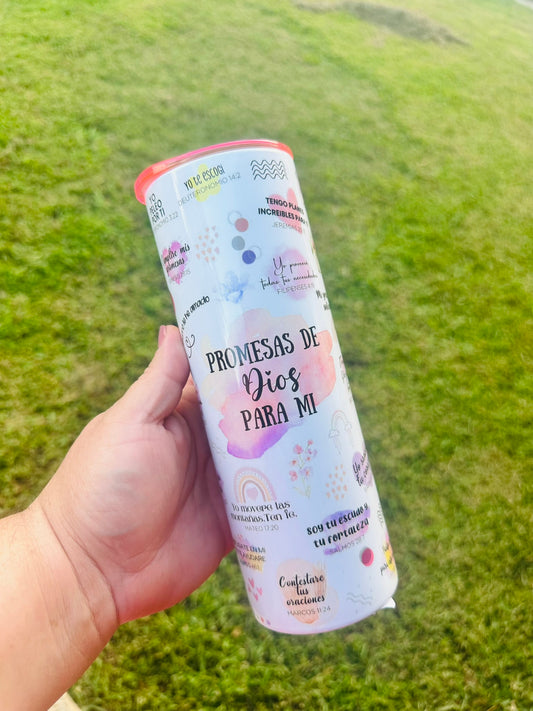 God's Promises in Spanish Tumbler 20 oz