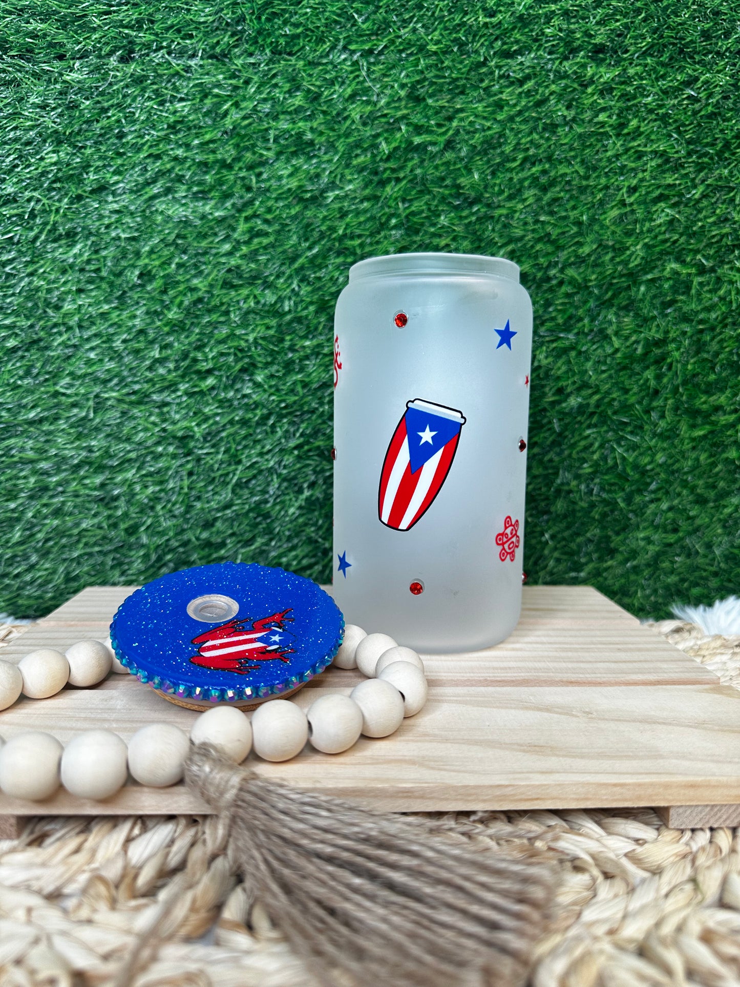 Puerto Rico Girl /Glass can