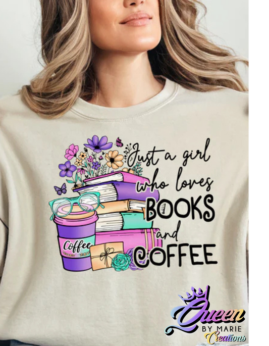Girl love Book & Coffee T-Shirts