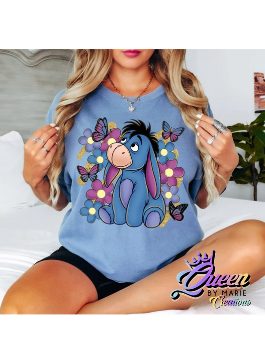 Donkey Flowers cartoon T-Shirts