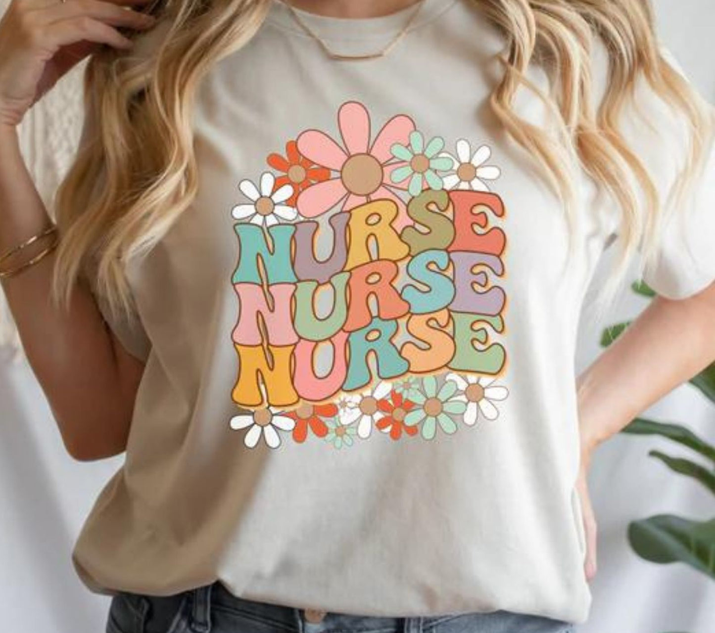 Nurse and Flower T SHIRT