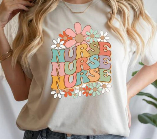 Nurse and Flower T SHIRT