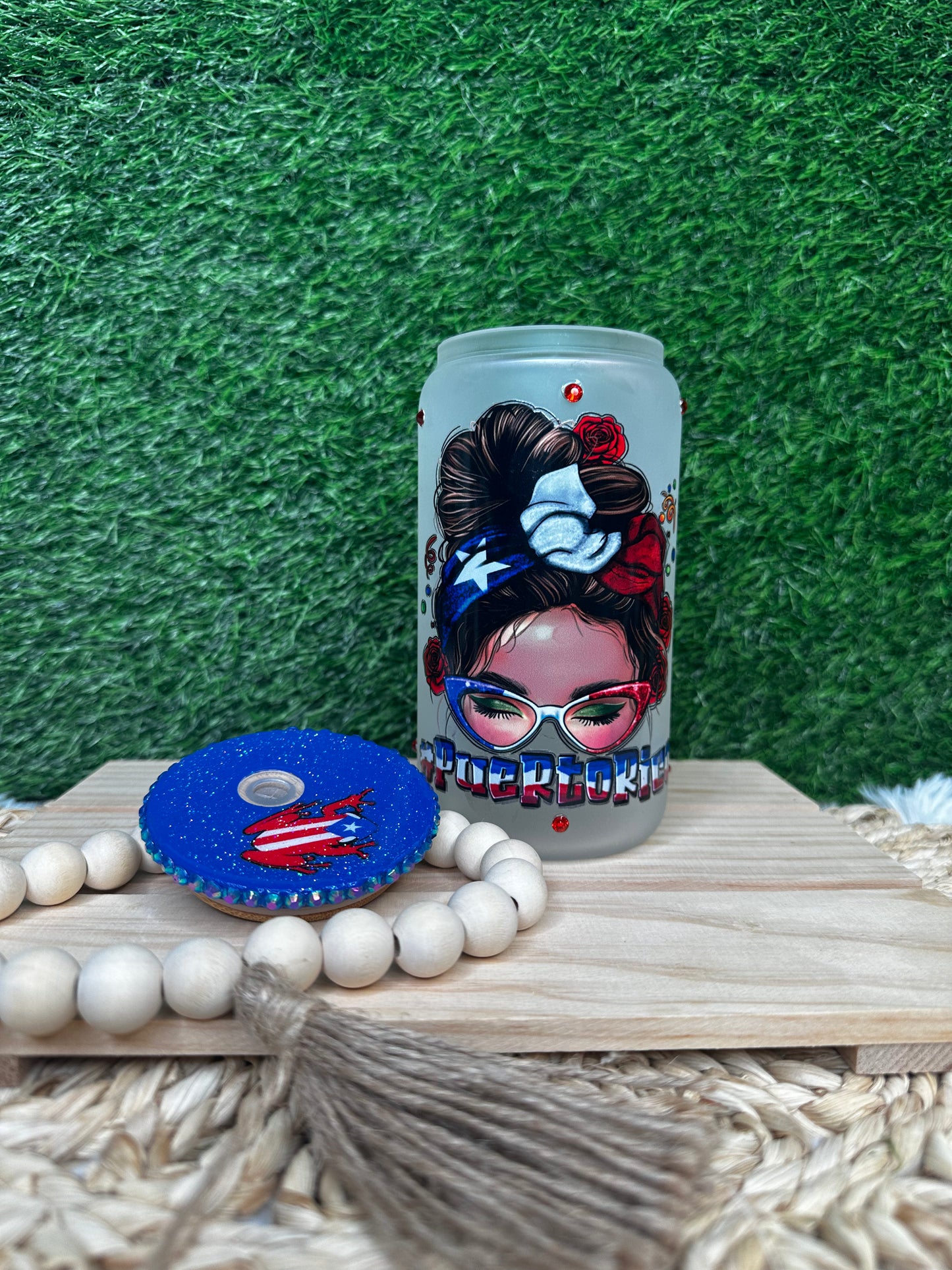 Puerto Rico Girl /Glass can