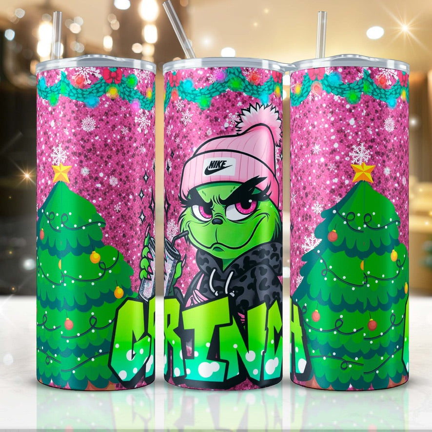 Pink Grinch Tumbler 20 oz