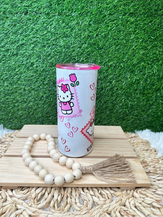 Pink Beautiful Kitty Tumbler 15 oz