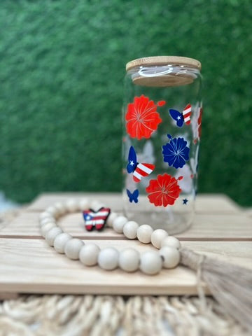 Mariposa Puerto Rica Lata de Vidrio 16 oz