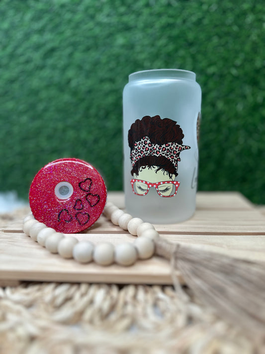 Glass can/ Butterfly girl Loved & Blessed