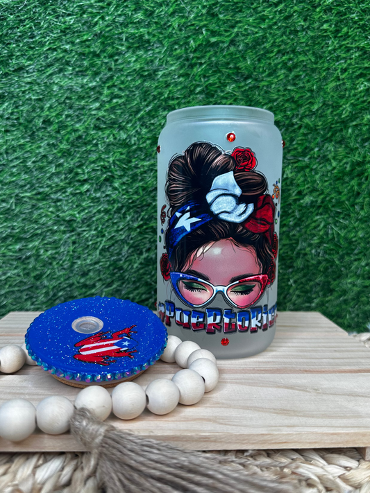 Puerto Rico Girl /Glass can