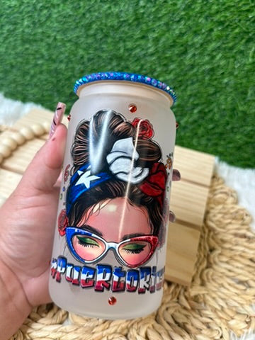 Puerto Rico Girl /Glass can